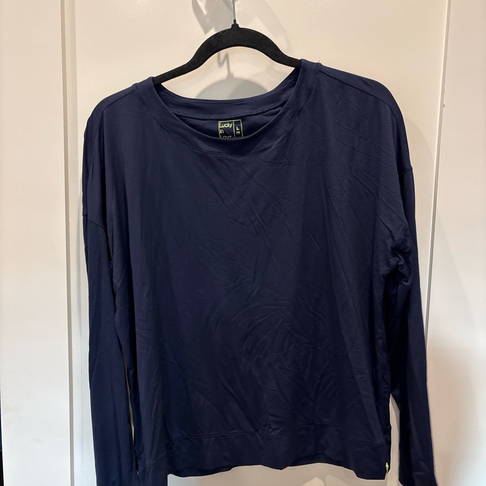 Lucky in love UV Navy Long Sleeve Tee